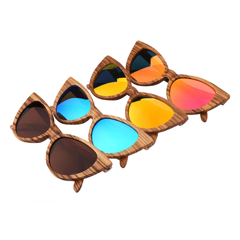 

BerWer Brand Zebra-stripe Design Luxury Sunglasses Women Original Wood Handmade Sun Glasses Man Fashion Vintage Style