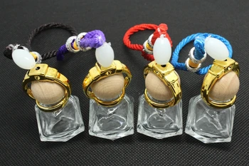 

5PCS/LOT New Fashion Beautiful 6 Colors Refillable Empty Car Hanging Perfume Bottle