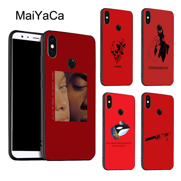 

MaiYaCa Red Doodles Aesthetics Quotes Case For Xiaomi Redmi 5 Plus 6 6A S2 4X Note 5 Pro 5A 7 Mi 8 K20 9 6X A2 Mix 2S Max 3