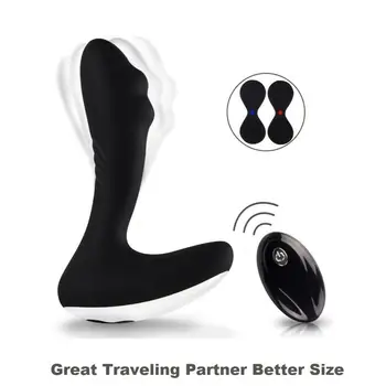 

Vibrating Prostate Massager Men Anal Plug Waterproof with Powerful Motors 10 Stimulation Patterns Butt Anus Silicone Sex Toys