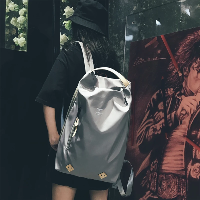 

Japanese Harajuku Men Women Large Capacity Nylon bags Laptop Backpack Fashion Zipper Street Casual Simple Knapsack Travelling