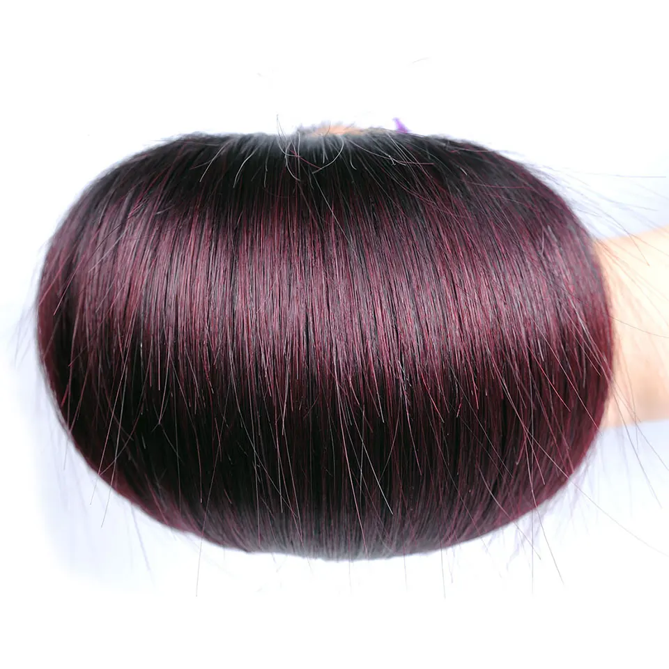 1B бордовый Омбре 4 пучка s предложения бразильские прямые волосы переплетения пучок красный цвет человеческих волос расширение Pinshair Nonremy без запутывания