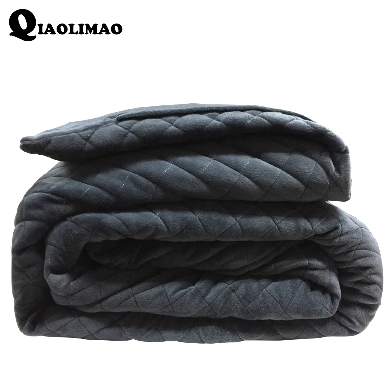 Hot American Style Weighted Blanket Grey Crystal Velvet Quilted