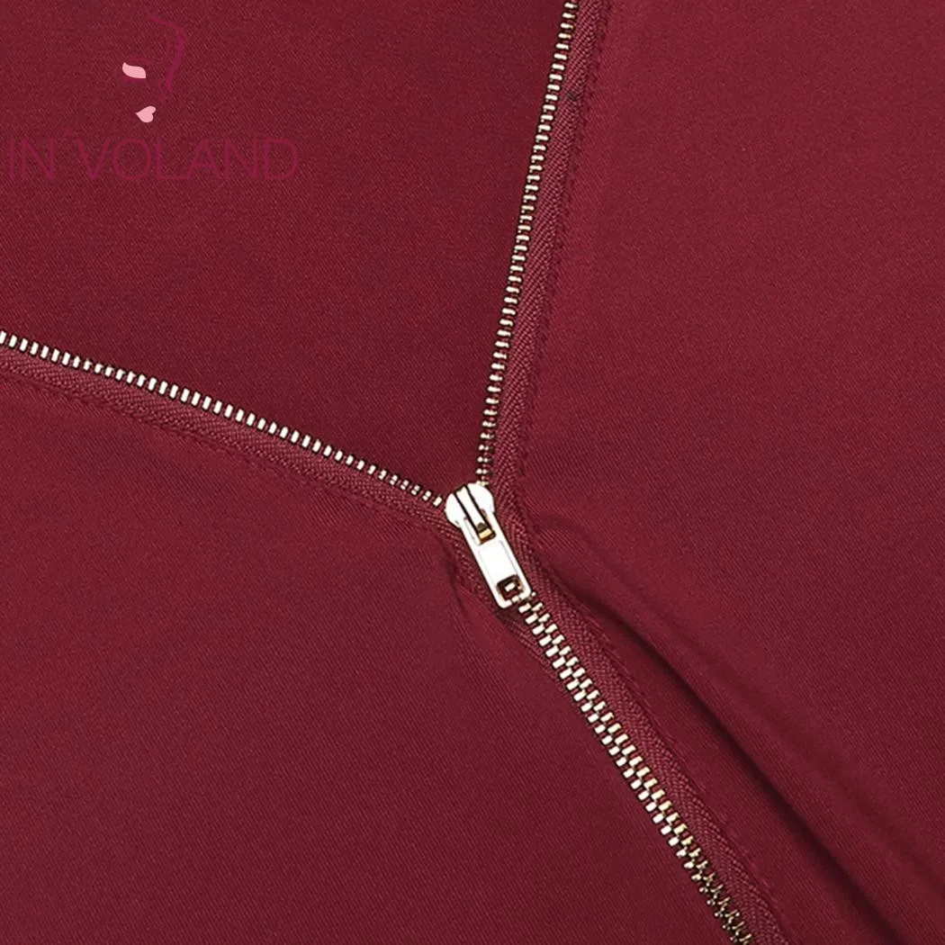 IN'VOLAND размера плюс XL-4XL, женский сексуальный комбинезон, летний цельный комбинезон с v-образным вырезом, без рукавов, большой комбинезон, Одноцветный комбинезон на молнии, большой размер