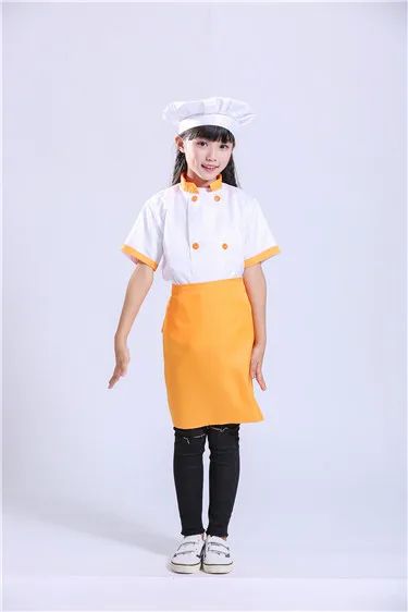 Нарядная Детская Куртка поварская шляпа для Хэллоуина, кухонная форма, костюмы для еды, детский выпечки, официант ресторан, комплекты одежды для вечеринок