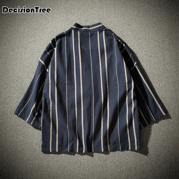 

2020 japanese style camouflage men jackets open stitch kimono cotton hip hop streetwear male outwear