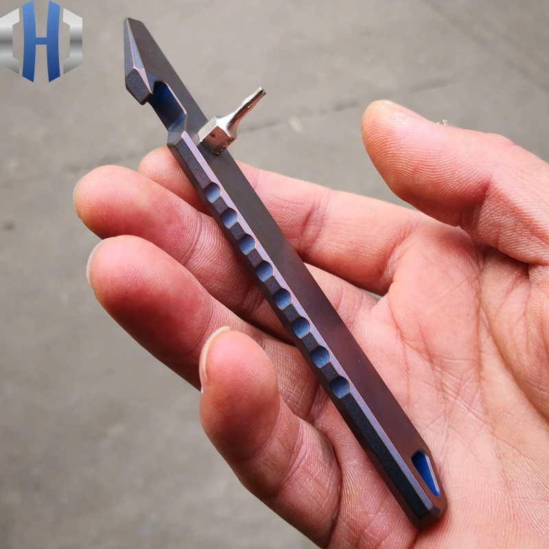 Crowbar Titanium Alloy EDC Multi-function Key Chain With Bottle Opener Wrench Screwdriver Outdoor Equipment Self-defense Tools Crowbar Titanium Alloy EDC Multi-function Key Chain With Bottle Opener Wrench Screwdriver Outdoor Equipment Self-defense Tools