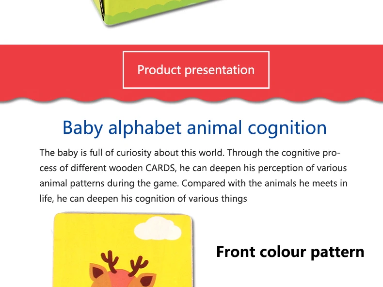 Mubei New Wooden Toys Cognitive Card Animals,English Words and letters Wooden Card for Child Educational Montessori Wood Toys