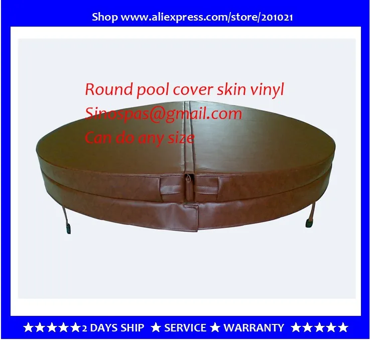 Round hot tub cover leather Diameter 225cm Blue color can do any other size