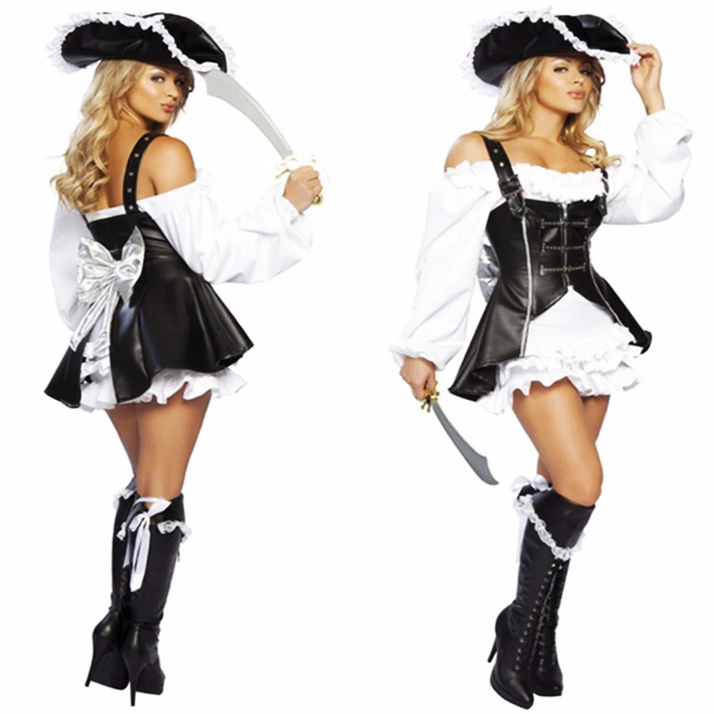 Роскошные пиратский костюм для взрослых для женщин Buccaneer Хэллоуин пикантные пират платье для косплея многоцветный женский пиратские