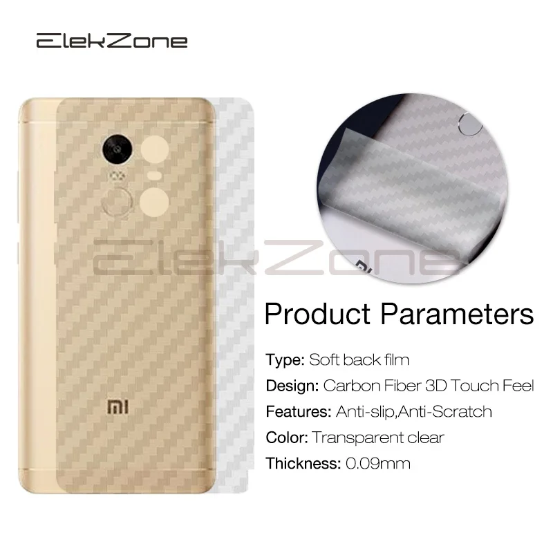 Carbon Fiber 3D For Xiaomi Redmi Note 3 4 4X 5 Pro Screen Protector For Xiaomi Redmi Note5 Pro 3 4 4X Back Cover Film 3Pcslot (6)