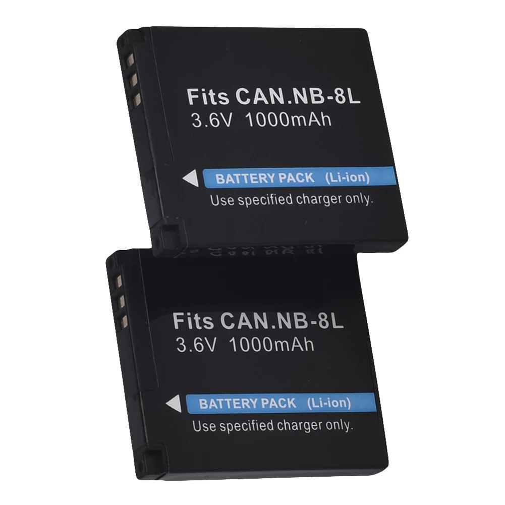 

2x 3.7V 800mAh NB-8L Replacement Battery for Canon PowerShot A2200 A3000 A3100 A3200 A3300