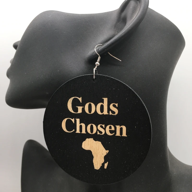 

Gods Chosen Africa Wooden Earrings