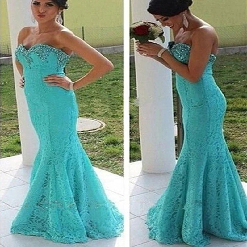 vestido sereia azul