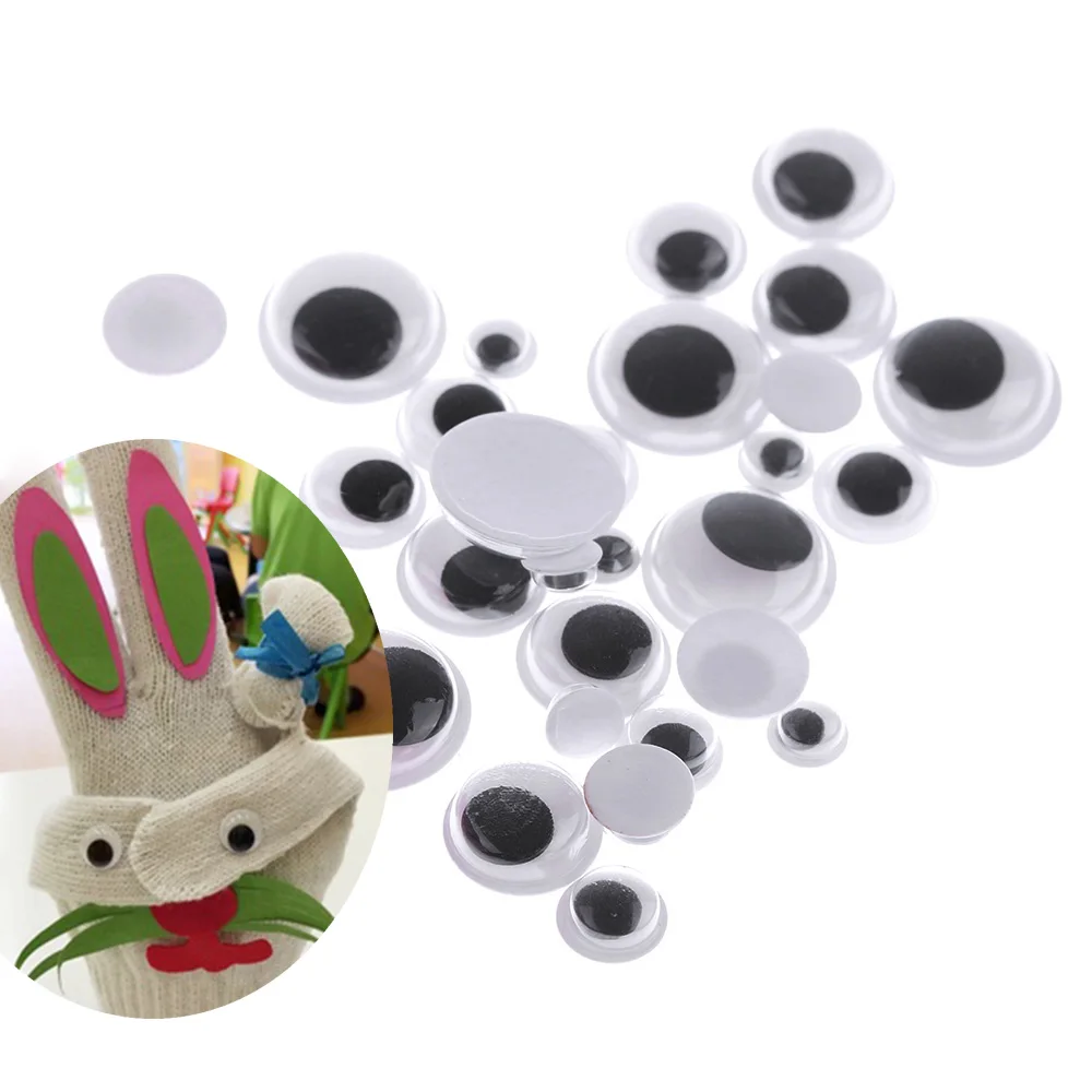 100pcs 6 15mm Plastic Wiggle Googly Fake Animal Eyes Self Adhesive for