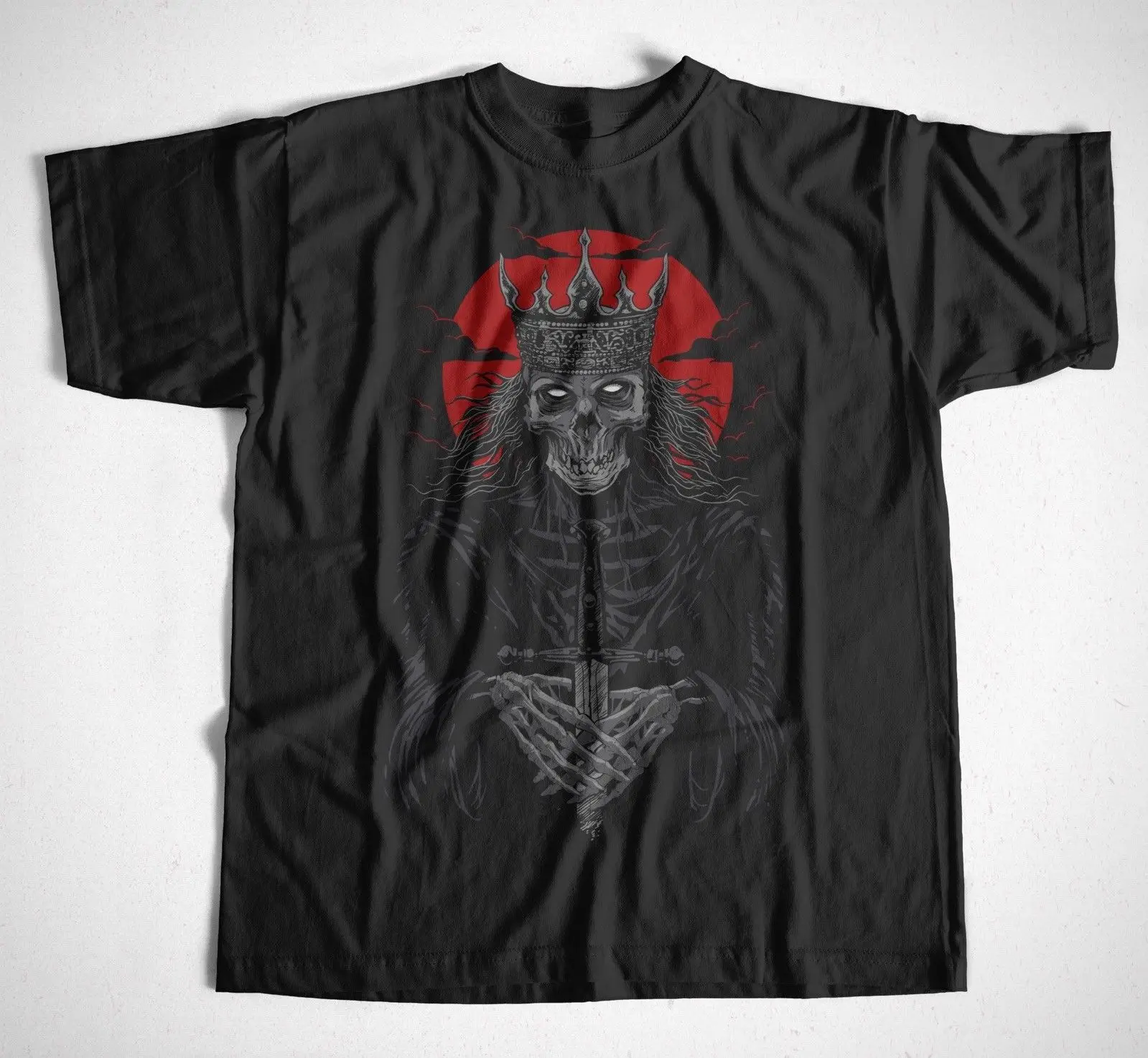 T-Shirt Dead King S-XXL Totenkopf Skull Skelet Teufel Konig Horror Goth Gothic | Мужская одежда