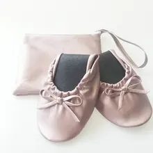 Весенняя ; розовая Женская обувь для балерины; обувь с бантиком