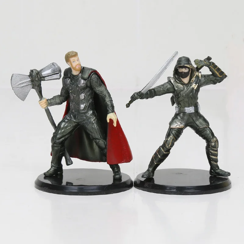 8pcs Marvel Toys Avengers Endgame PVC Action Figures Set - Spiderman, Ronin, Ironman, Captain Marvel, Thanos, Ant-Man - 8-11cm Model Doll image 3