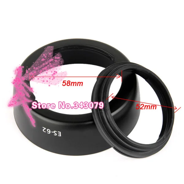 

10pcs ES-62 II camera lens hood for 1100d 650d 600d 450d 550d 100d 700d 60d ef 50mm F/1.8 II lens accessories