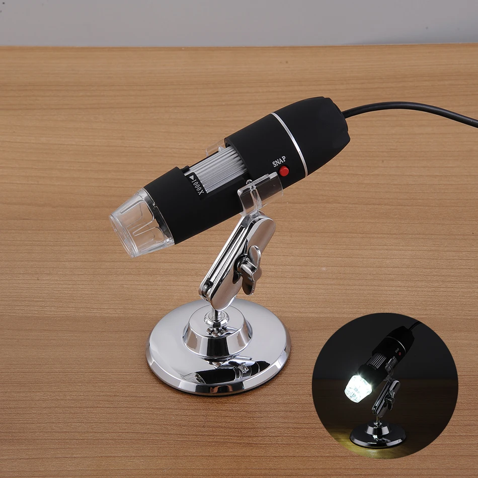 

500X/1000X 8 LED Electronic Microscope Digital Microscope Usb Professional Mount+ tweezers Magnification Measure