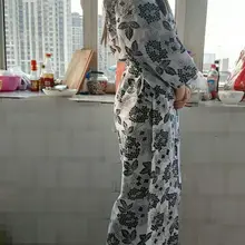 Мужские и женские кимоно юката пижамы халат хлопок халат японский стиль случайный узор