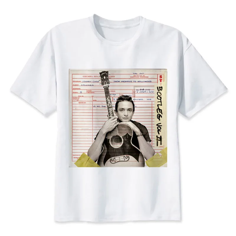 

Cash Johnny Cash - Bootleg T shirt men t shirt fashion t-shirt O Neck white TShirts For man Top Tees MMR541