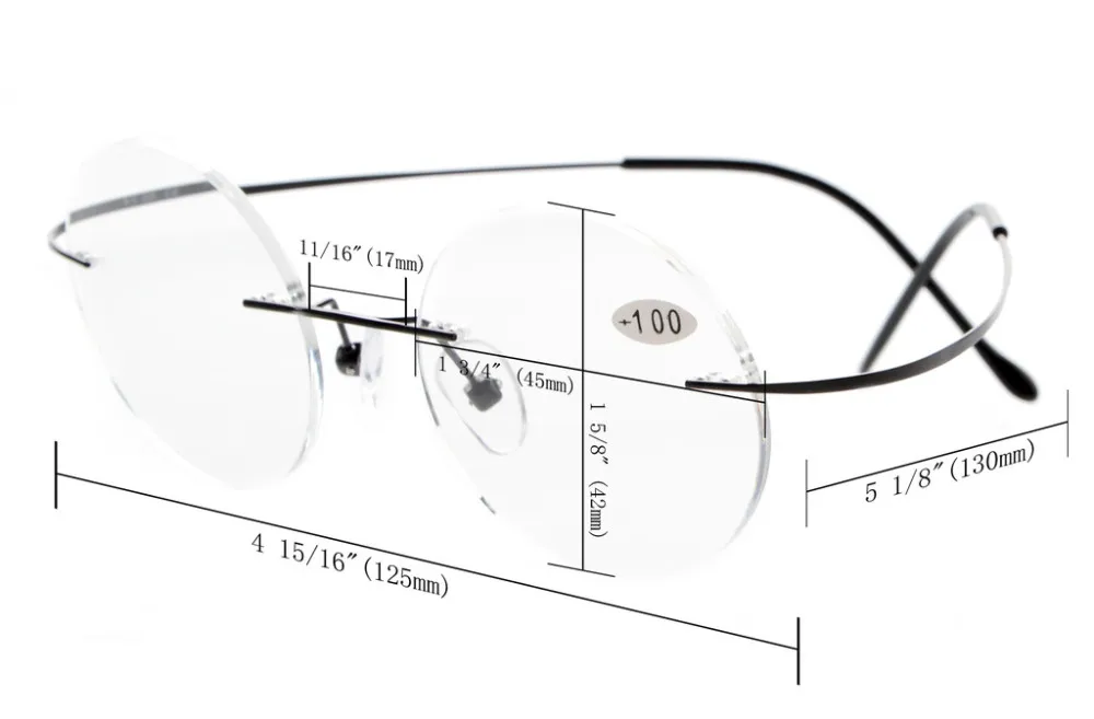 CG15026 очки без оправы из титана, круглые оранжевые тонированные линзы, компьютерные очки для чтения, круглые очки для чтения