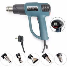 NEWACALOX Smart Control 2000W 220V EU Plug Industrial Heat Gun Shrink Wrapping Electric Hot Air Nozzle Thermoregulator LCD
