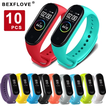 

Mi Band 4 3 Strap Wrist Strap For Xiaomi Mi Band 3 4 Bracelet Silicone Miband 3 4 NFC Correa Accessories Smart Protector 10pcs