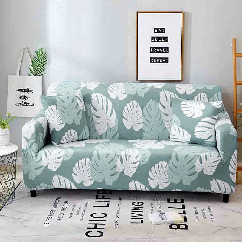 Эластичные универсальные чехлы для диванов с цветочным узором, секционные Угловые Чехлы для диванов, чехлы для мебели, домашний декор - Цвет: Зеленый