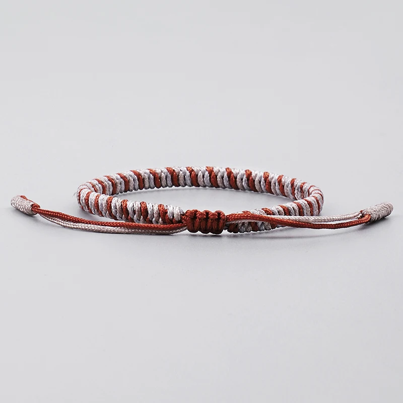 Смешанные цвета, счастливая веревка, браслет для женщин, тибетский буддийский браслет ручной работы с узлами, мужской амулет, регулируемый размер