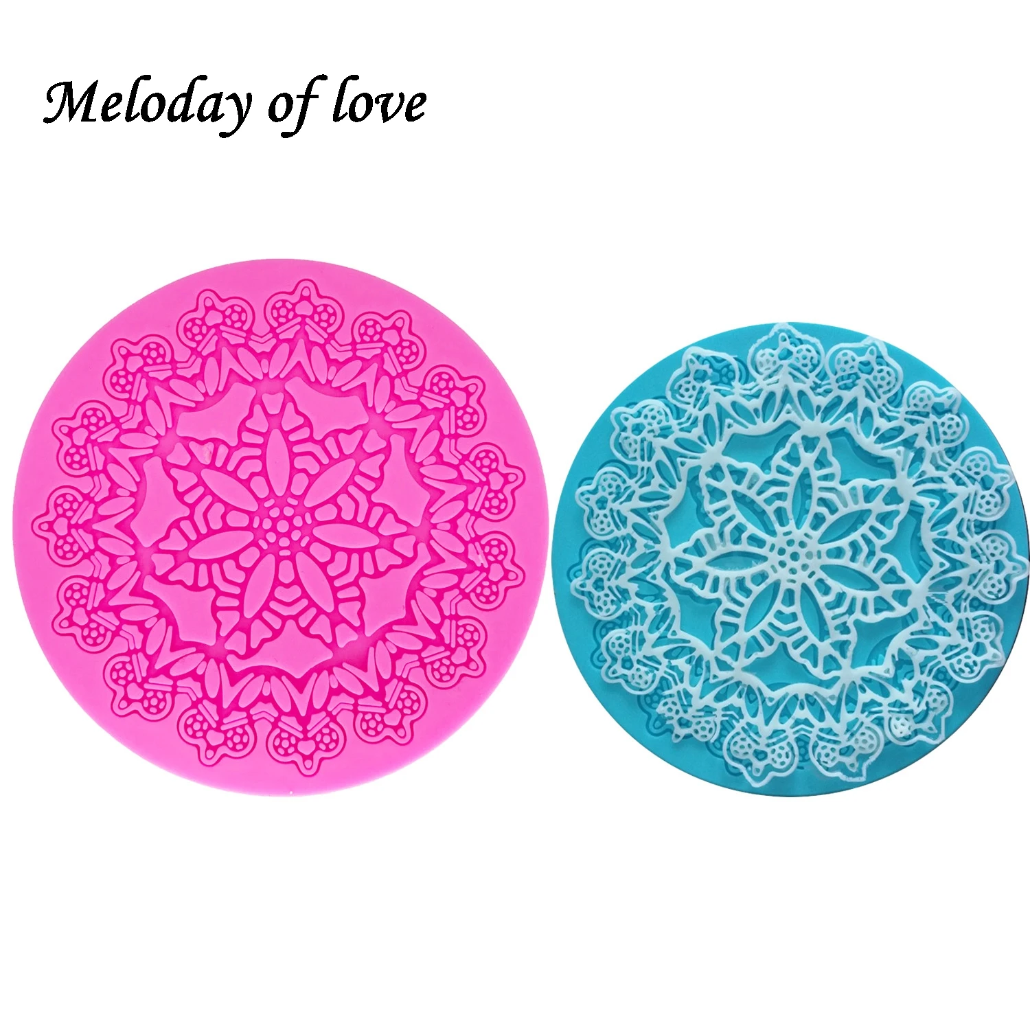 

Round lace mat flower Texture Silicone Mold DIY cake Decorating tools Fondant Sugarpaste Craft suitable for polymer clay 1362