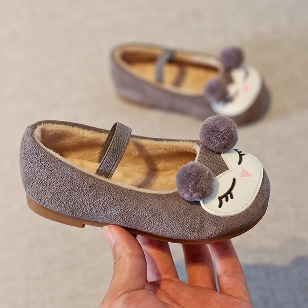 

Girls Shoes Ball Princess Princess Sandals Single Shoes Kids Thick Warm Child Baby Toddler Shoe Anti-Slip Dropshipping 823