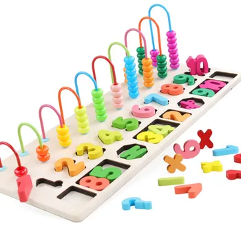 

Children Early Education Teaching Math Toys Wooden Montessori Materials Learning To Count Numbers Matching Digital Shape Match