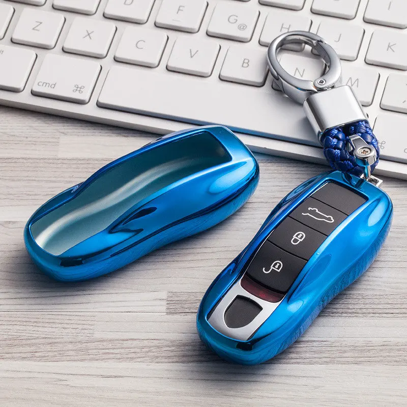 

2019 Soft TPU Car Key Cover Case For Porsche Cayenne 911 996 Panamera Macan Car Styling Key Shell Protection keychain Accessorie