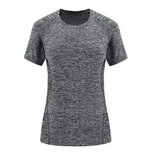 Фитнес Футболки женские дышащие быстросохнущие спортивные футболки спортивные топы новые пряжа окрашенные ткани беговые женские футболки для бега