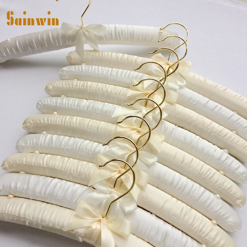 Sainwin 10pcs / lot 35cm hedvábí sklouznout závěs balíček žen nebo dětí hadřík ramínka spaghetti popruh svatební šaty ramínko