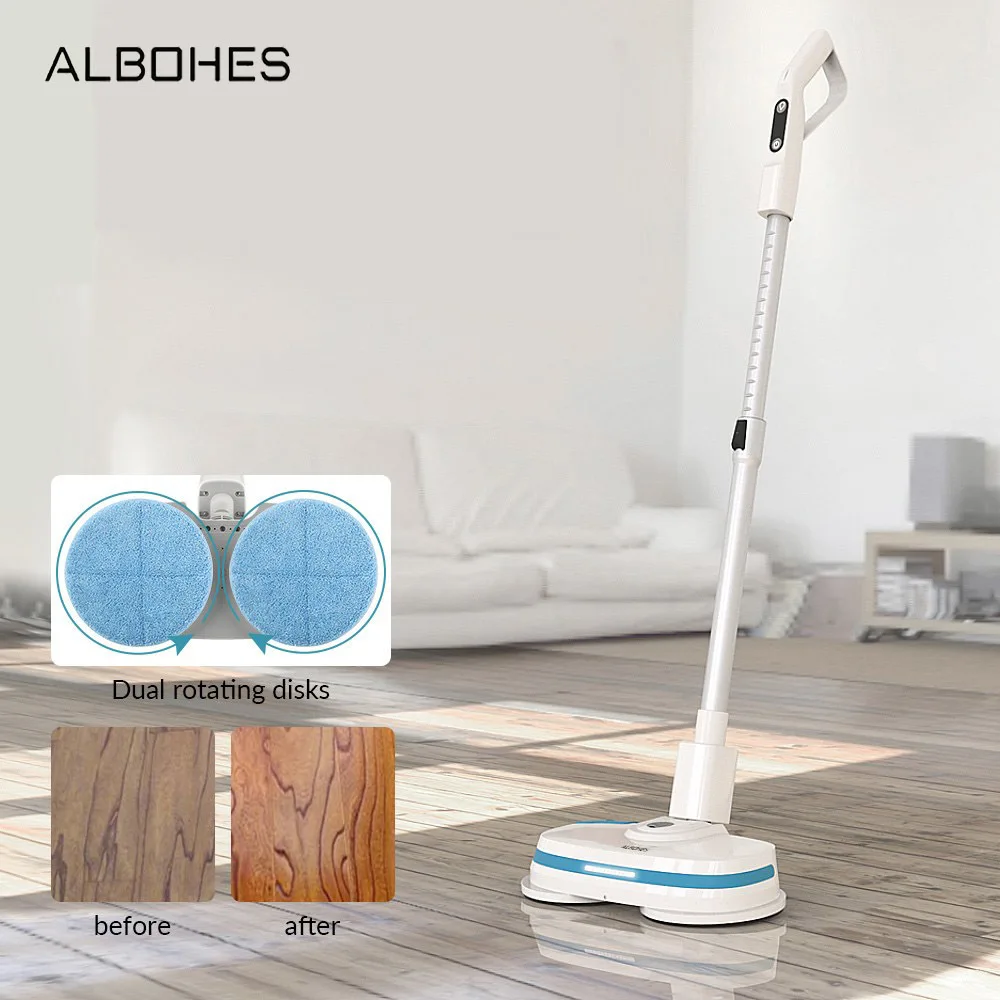 

ALBOHES MOP860 Cordless Dual Spin Electric Mop Floor Cleaner Flexible Cleaning Appliances machine With Water Tank Spray Nozzle
