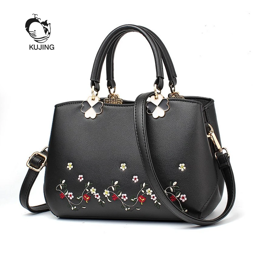 

KUJING Branded Women's Embroidered Women's Handbag Hot High Quality Women Shoulders Messenger Bag Luxury Party Leisure Women Bag