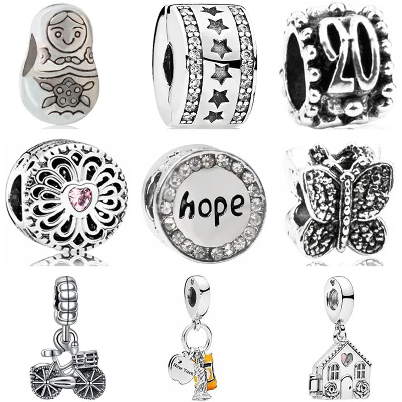 

High Quality Luxurious Doll Watermelon Butterfly Moon House Flower Stopper Beads Fit Pandora Charms for Women DIY Bijoux Jewelry