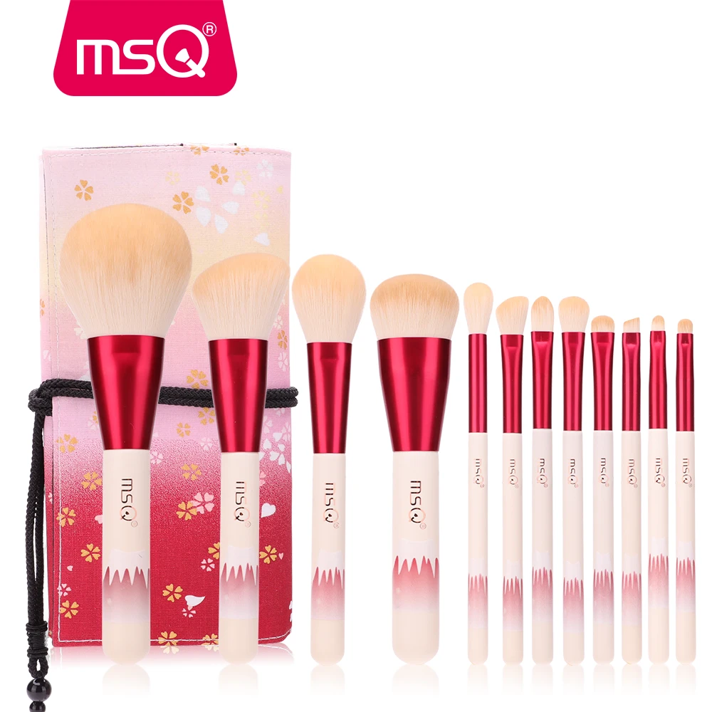 

MSQ professional 12PCS Makeup Brushes Set Powder Foundation Make Up Brush sets Eye shadow Lip Blush Face Beauty Makeup Tools
