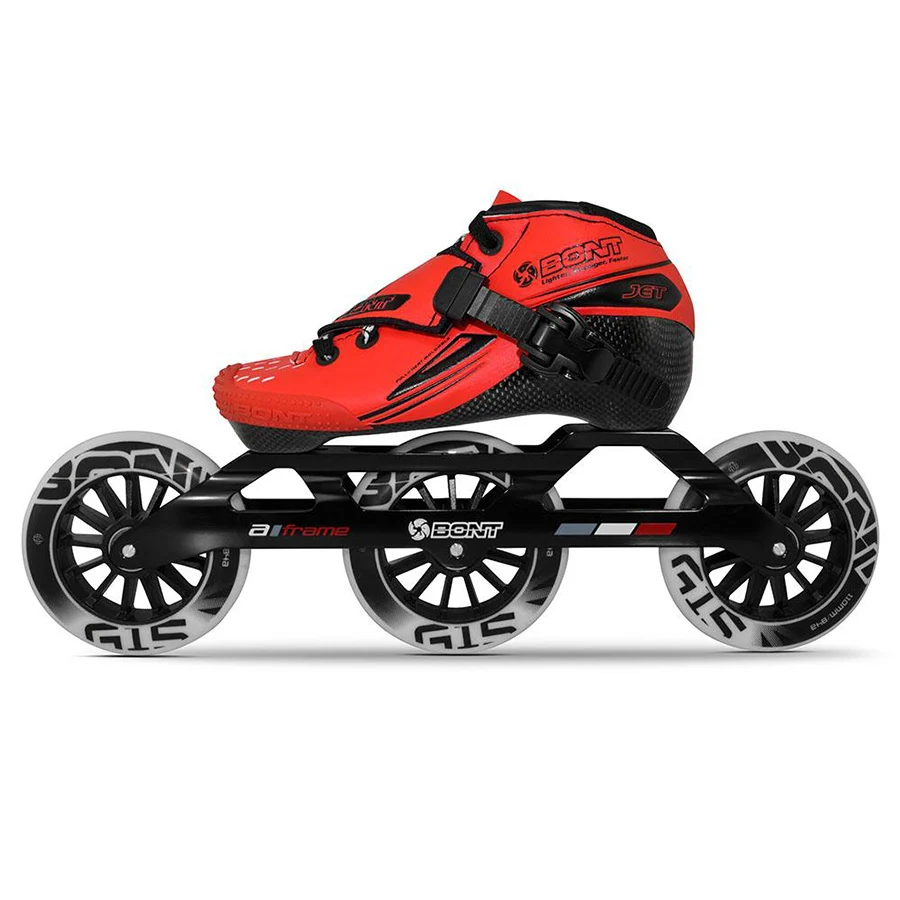 

100% Original Bont Jet 2PT 3*100/3*110mm Kid's Speed Inline Skates Heatmoldable Carbon Fiber Size 29-36 Children Racing Patines