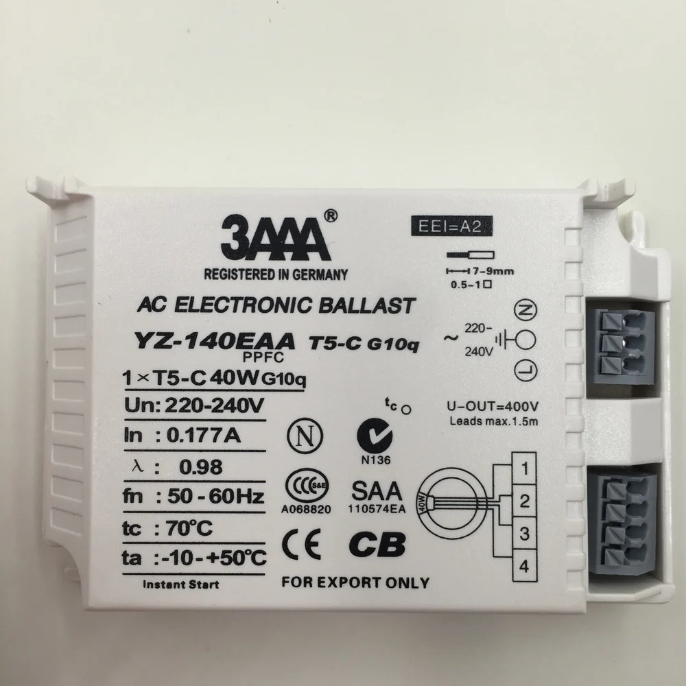 YZ140EAA-T5-C 40 Вт AC электронный балласт для T5 кольцевой лампы стандартные Выпрямители