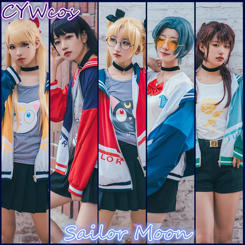 

Anime Cosplay Sailor Moon Sailor Venus Minako Aino Hino Rei Kino Makoto Mizuno Ami Cosplay Costume Baseball Uniforms Costumes