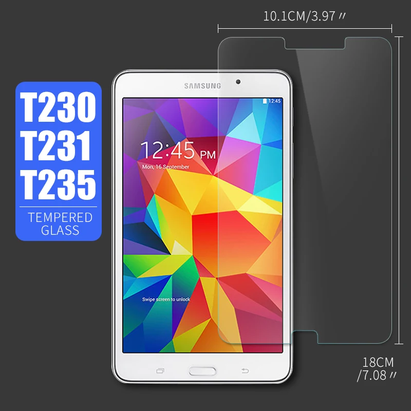 HD планшет закаленное стекло для samsung Galaxy Tab T285 T580 T280 T700 T800 Защитная пленка для samsung N5100 P3100 T320 T230 - Цвет: T230  T231  T235