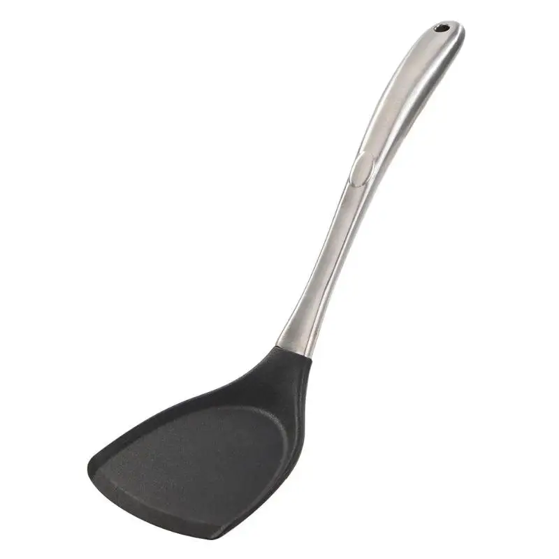 Силиконовая посуда антипригарная кухонная утварь с ручкой из нержавеющей стали - Цвет: Kitchen utensils K