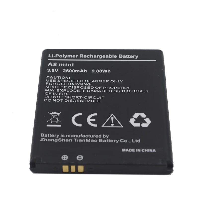 Аккумулятор для мобильного телефона AGM A8 mini 2600 мАч Новые запасные батареи Smart Phone Li