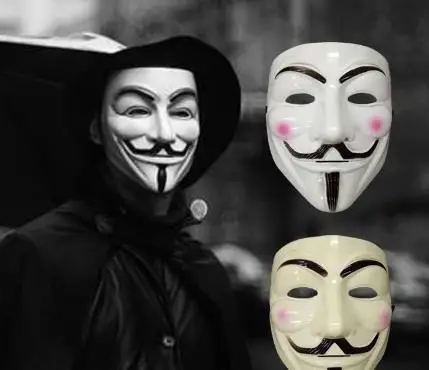 Entertainment V-shaped mask Movie theme V-mask - V stranger yellow white face | Тематическая одежда и униформа