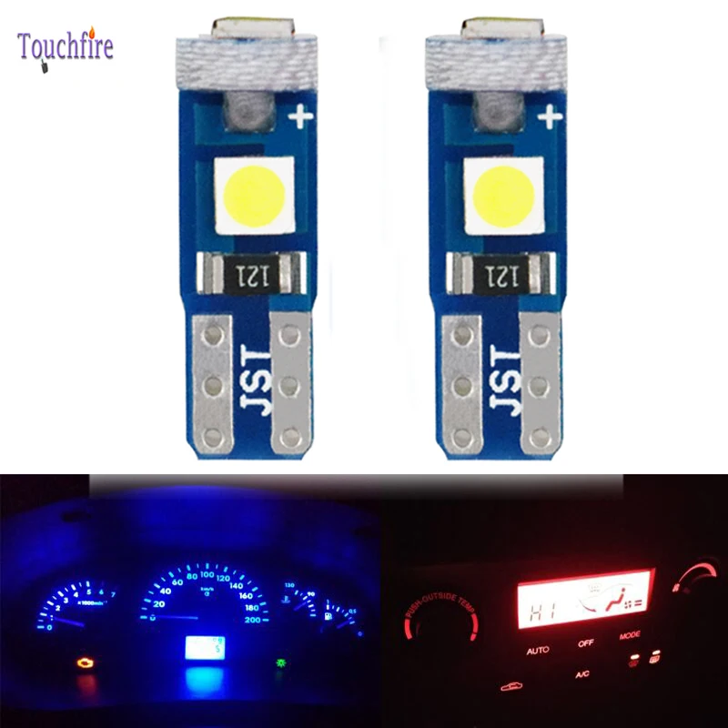 500 шт. T5 3030-3SMD Автомобильный Клин для лампы светодиодный интерьер авто светильник приборная панель приборная лампа ледяной синий красный желтый зеленый розовый торговля