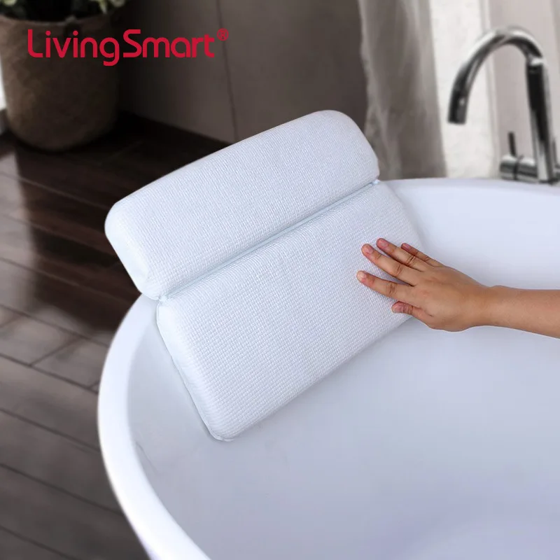 

PVP Thickened Bath Pillow Soft SPA Headrest Bathtub Pillow With Backrest Suction Cup Neck Cushion Bathroom